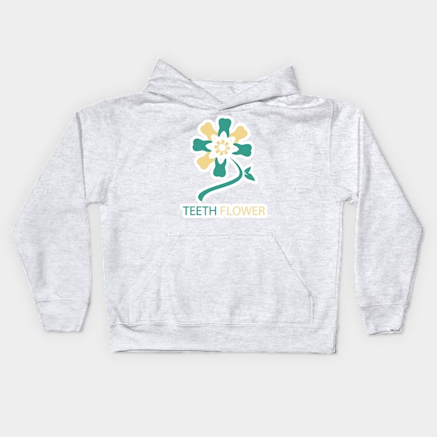 Tooth Flower circle pattern for Dental logo design. Dental care logo design. Kids Hoodie by AlviStudio